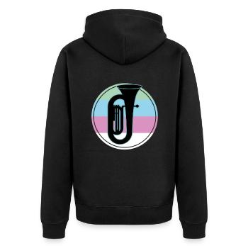 Joueur de tuba Tuba Instrument de musique - Veste à capuche bio Premium Unisexe - noir - Dos - Nico (187cm)