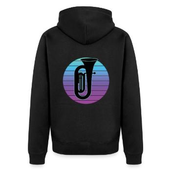 Joueur de tuba Tuba Instrument de musique - Veste à capuche bio Premium Unisexe - noir - Dos - Nico (187cm)