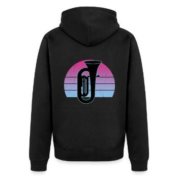 Joueur de tuba Tuba Instrument de musique - Veste à capuche bio Premium Unisexe - noir - Dos - Nico (187cm)