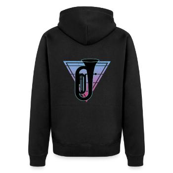 Joueur de tuba Tuba Instrument de musique - Veste à capuche bio Premium Unisexe - noir - Dos - Nico (187cm)