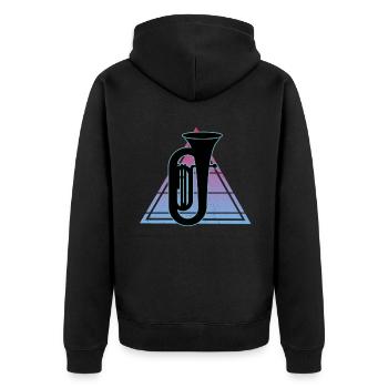 Joueur de tuba Tuba Instrument de musique - Veste à capuche bio Premium Unisexe - noir - Dos - Nico (187cm)