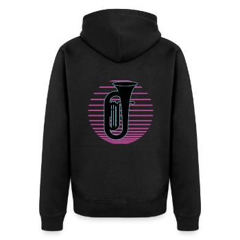 Joueur de tuba Tuba Instrument de musique - Veste à capuche bio Premium Unisexe - noir - Dos - Nico (187cm)