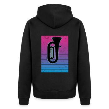 Joueur de tuba Tuba Instrument de musique - Veste à capuche bio Premium Unisexe - noir - Dos - Nico (187cm)
