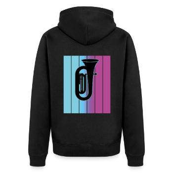 Joueur de tuba Tuba Instrument de musique - Veste à capuche bio Premium Unisexe - noir - Dos - Nico (187cm)