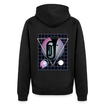 Joueur de tuba Tuba Instrument de musique - Veste à capuche bio Premium Unisexe - noir - Dos - Nico (187cm)