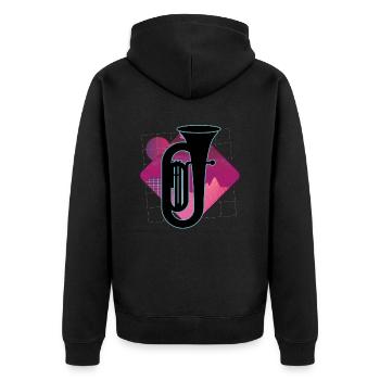 Joueur de tuba Tuba Instrument de musique - Veste à capuche bio Premium Unisexe - noir - Dos - Nico (187cm)
