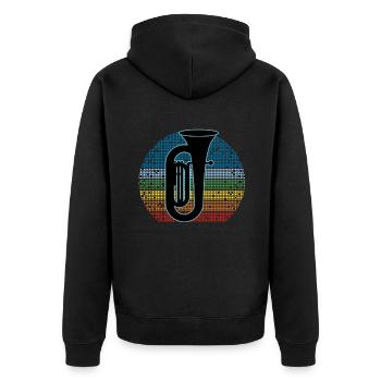 Joueur de tuba Tuba Instrument de musique - Veste à capuche bio Premium Unisexe - noir - Dos - Nico (187cm)