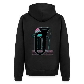 Joueur de tuba Tuba Instrument de musique - Veste à capuche bio Premium Unisexe - noir - Dos - Nico (187cm)