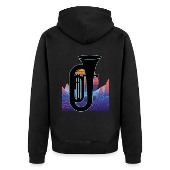 Joueur de tuba Tuba Instrument de musique - Veste à capuche bio Premium Unisexe - noir - Dos - Nico (187cm)