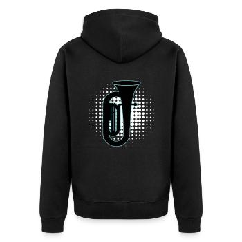 Joueur de tuba Tuba Instrument de musique - Veste à capuche bio Premium Unisexe - noir - Dos - Nico (187cm)
