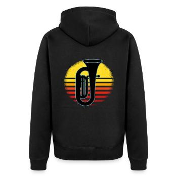 Joueur de tuba Tuba Instrument de musique - Veste à capuche bio Premium Unisexe - noir - Dos - Nico (187cm)