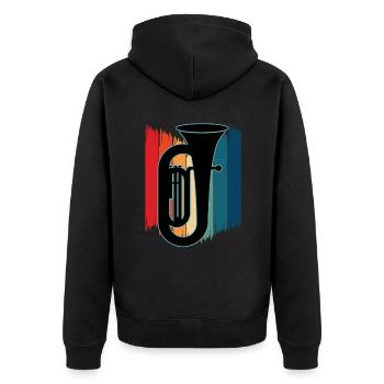 Joueur de tuba Tuba Instrument de musique - Veste à capuche bio Premium Unisexe - noir - Dos - Nico (187cm)