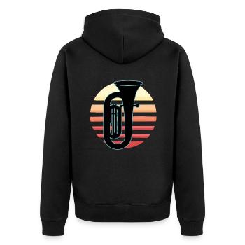 Joueur de tuba Tuba Instrument de musique - Veste à capuche bio Premium Unisexe - noir - Dos - Nico (187cm)