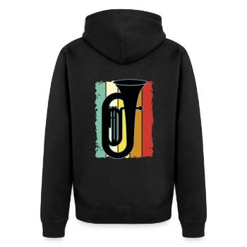 Joueur de tuba Tuba Instrument de musique - Veste à capuche bio Premium Unisexe - noir - Dos - Nico (187cm)