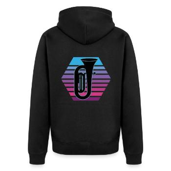 Joueur de tuba Tuba Instrument de musique - Veste à capuche bio Premium Unisexe - noir - Dos - Nico (187cm)
