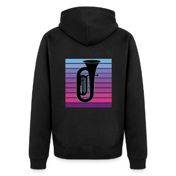 Joueur de tuba Tuba Instrument de musique - Veste à capuche bio Premium Unisexe - noir - Dos - Nico (187cm)