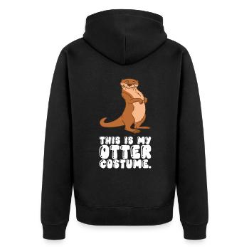 Niedliche Otter-Wortspiele Und Otter-Witze - Unisex Premium Bio Zip Hoodie - Schwarz - Hinten - Nico (187cm)