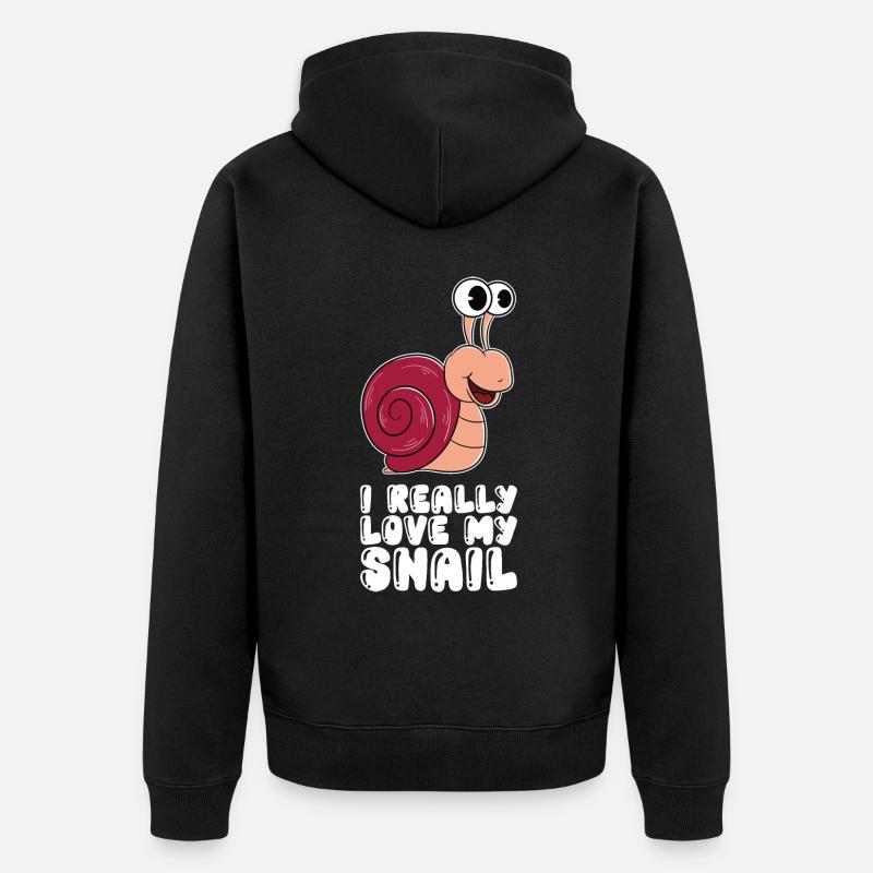 J’aime vraiment mon escargot - Veste à capuche bio Premium Unisexe - noir
