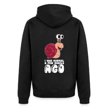 I was normal in front of a few snails - Unisex Premium Organic Zip Hoodie - black - Back - Nico (187cm)