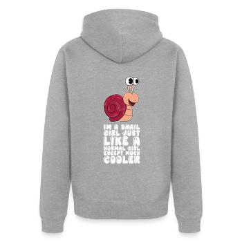 I'm a snail girl - Unisex Premium Organic Zip Hoodie - heather grey - Back - Nico (187cm)