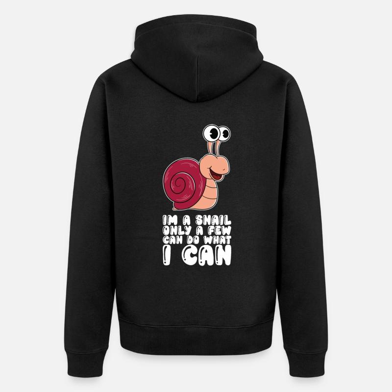 Ich Bin Eine Schnecke - Unisex Premium Bio Zip Hoodie - Schwarz