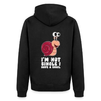 Ich Bin Nicht Single Und Habe Eine Schnecke - Unisex Premium Bio Zip Hoodie - Schwarz - Hinten - Nico (187cm)