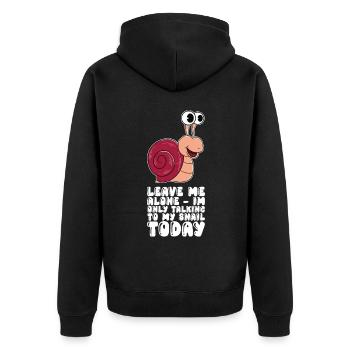 Ich Spreche Heute Nur Mit Meiner Schnecke - Unisex Premium Bio Zip Hoodie - Schwarz - Hinten - Nico (187cm)