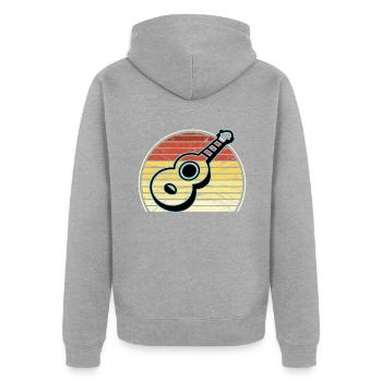 Ukuleles Vitage - Unisex Premium Organic Zip Hoodie - heather grey - Back - Nico (187cm)