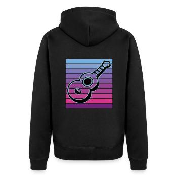 Ukulelen Vitage - Unisex Premium Bio Zip Hoodie - Schwarz - Hinten - Nico (187cm)