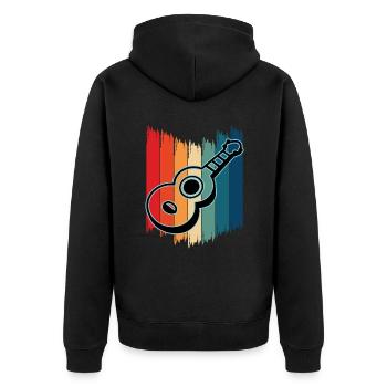 Ukulelen Vitage - Unisex Premium Bio Zip Hoodie - Schwarz - Hinten - Nico (187cm)