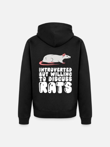 Introverted talking about rats - Unisex Premium Organic Zip Hoodie - black