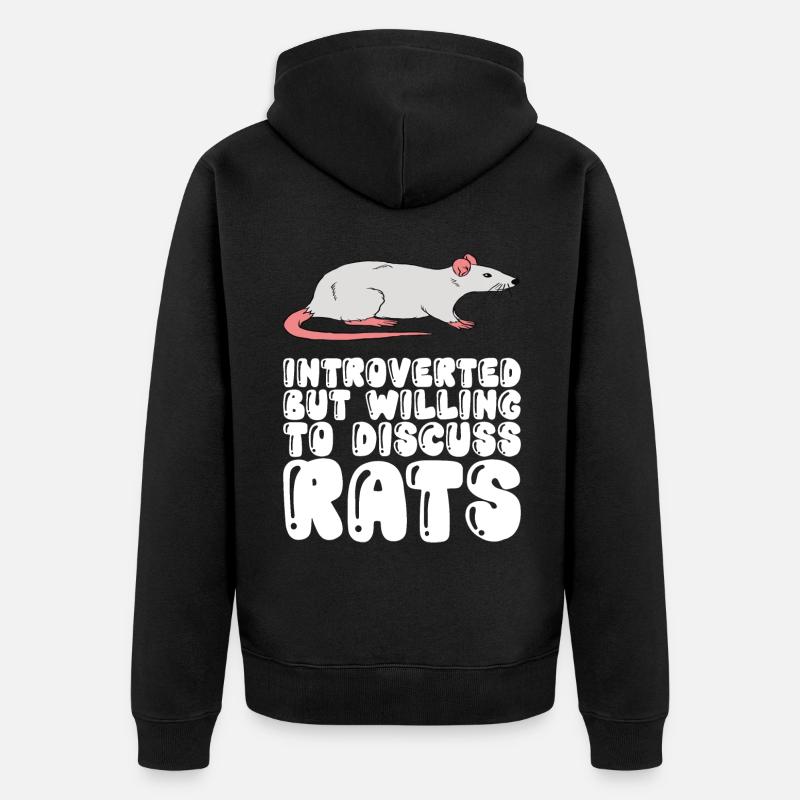 Introverted talking about rats - Unisex Premium Organic Zip Hoodie - black