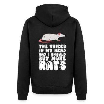 Je devrais acheter plus de rats - Veste à capuche bio Premium Unisexe - noir - Dos - Nico (187cm)
