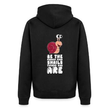 Person Für Die Dich Schnecken Halten - Unisex Premium Bio Zip Hoodie - Schwarz - Hinten - Nico (187cm)