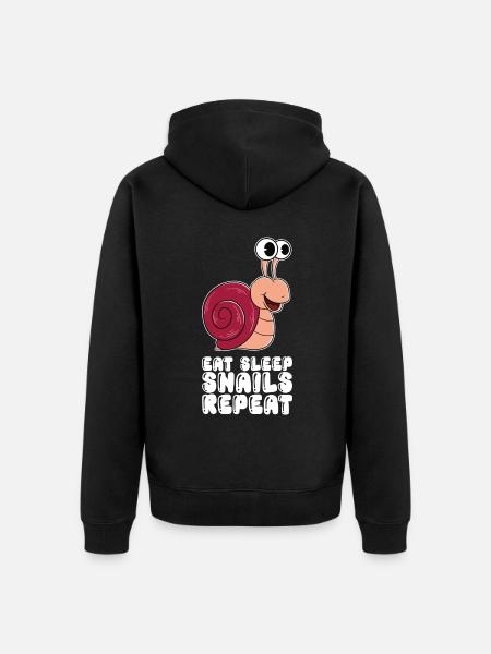 Eat Sleep Snails Repeat - Unisex Premium Organic Zip Hoodie - black