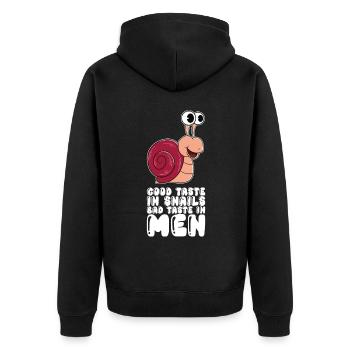 Good Taste In Snails Bad Taste In Men - Unisex Premium Bio Zip Hoodie - Schwarz - Hinten - Nico (187cm)