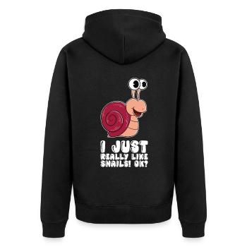 I just like snails very much - Unisex Premium Organic Zip Hoodie - black - Back - Nico (187cm)