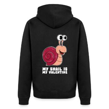 Meine Schnecke Ist Meine Valentine - Unisex Premium Bio Zip Hoodie - Schwarz - Hinten - Nico (187cm)