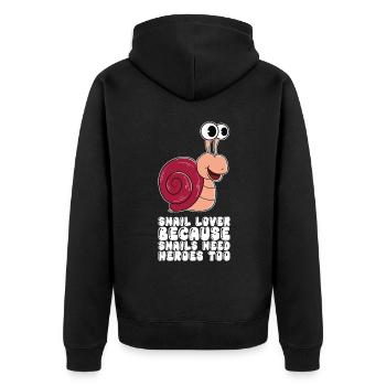 Snail lover Snails - Unisex Premium Organic Zip Hoodie - black - Back - Nico (187cm)