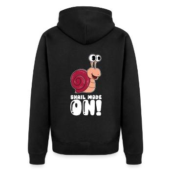 Snail Mode On - Unisex Premium Organic Zip Hoodie - black - Back - Nico (187cm)