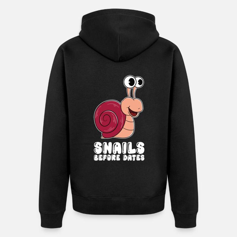 Escargots avant les dates - Veste à capuche bio Premium Unisexe - noir