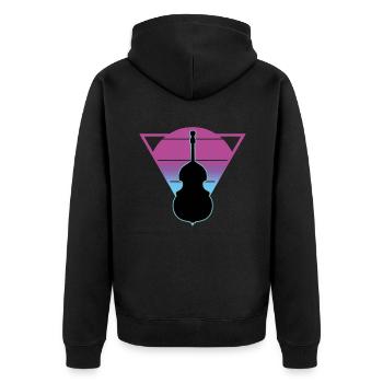 Kontrabass - Unisex Premium Bio Zip Hoodie - Schwarz - Hinten - Nico (187cm)
