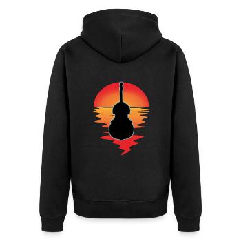 Kontrabass - Unisex Premium Bio Zip Hoodie - Schwarz - Hinten - Nico (187cm)