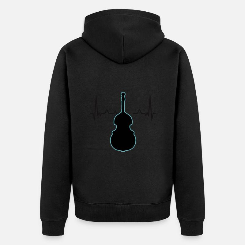 Kontrabass - Unisex Premium Bio Zip Hoodie - Schwarz