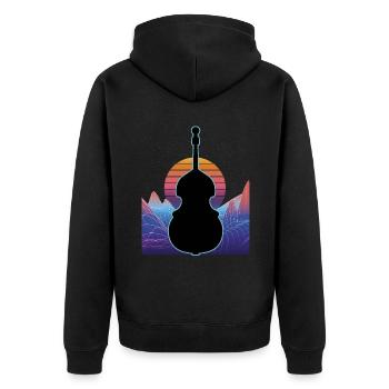 Kontrabass - Unisex Premium Bio Zip Hoodie - Schwarz - Hinten - Nico (187cm)