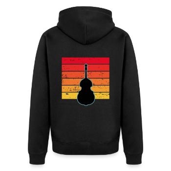 Kontrabass - Unisex Premium Bio Zip Hoodie - Schwarz - Hinten - Nico (187cm)