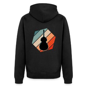 Kontrabass - Unisex Premium Bio Zip Hoodie - Schwarz - Hinten - Nico (187cm)