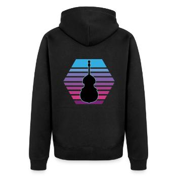 Kontrabass - Unisex Premium Bio Zip Hoodie - Schwarz - Hinten - Nico (187cm)