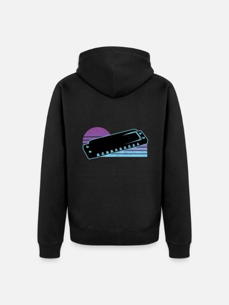Harmonica - Unisex Premium Organic Zip Hoodie - black