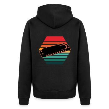 Harmonica - Veste à capuche bio Premium Unisexe - noir - Dos - Nico (187cm)